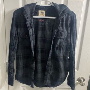 Aritzia TNA Boyfriend Fit Grey Flannel with Hood EUC
